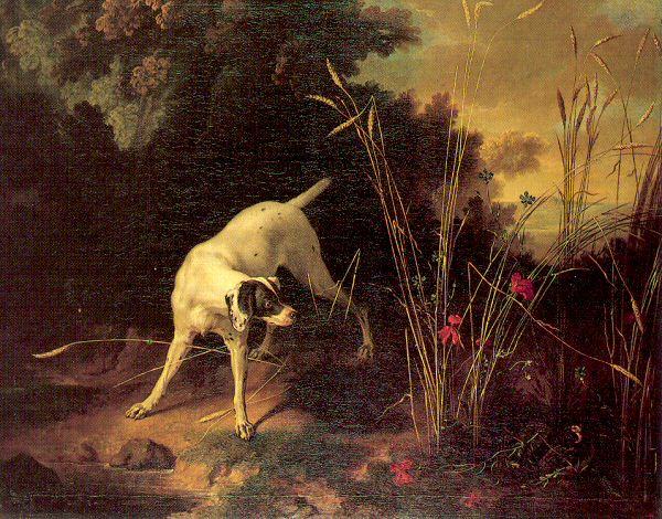 OUDRY, Jean-Baptiste A Dog on a Stand Norge oil painting art